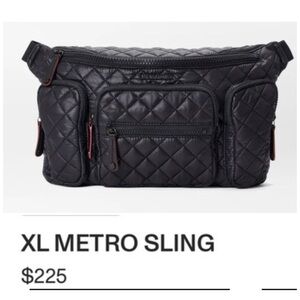 MZ Wallace Quilted Black XL Metro Sling Bag